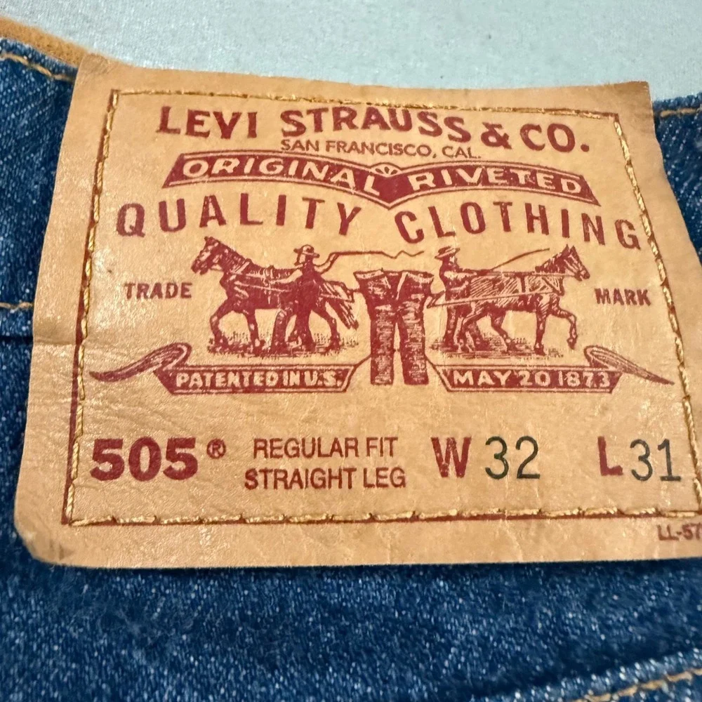 Levi's 505 Jeans Mens 32x31 Blue Good Vintage 90s Red Tab Straight Leg 1998